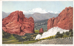 Delcampe - L068 US Pike's Peak From The Gateway Garden Of The Gods Colorado Postcard - Other & Unclassified
