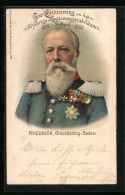 Delcampe - AK Portrait Des Grossherzogs Friedrich Von Baden Zum 50jährigen Regierungsjubiläum 1902 - Königshäuser