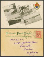 Delcampe - Canada KE7 2c 1904 Old UB Postcard St John River Boat N.B. Embossed Coat Of Arms - Sin Clasificación