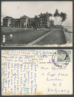 Delcampe - Ceylon 50c Old Real Photo Postcard GALLE FACE HOTEL COLOMBO Palm Trees Beach Sea - Sri Lanka (Ceylon)