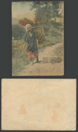 Delcampe - Taiwan Formosa China Old Hand Tinted Card Barefoot Woman Coolie Carrying Basket - China