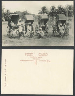 Delcampe - Ceylon Old Real Photo Postcard Rickshaws Native Coolies Palm Trees Plate Ltd 86. - Sri Lanka (Ceylon)