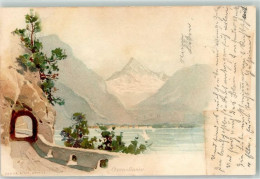 Delcampe - 6454 Flüelen 1899 Lithographie Axenstrasse - 39499273 - Flüelen