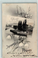Delcampe - 1200 Genève Genf 1907 - Zierkarte Mit Blumen Frohe Ostern - 10216950 - Genève