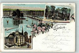 Delcampe - 1200 Genève Genf 1901 Lithographie Ile J.J, Rousseau LUniversité La Cath... - 13128369 - Genève