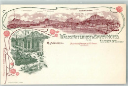 Delcampe - 6000 Luzern Lucerne Lithographie Waldstätterhof U. Savoy Hotel - 13449396 - Luzern