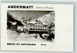 Delcampe - 6490 Andermatt - Hotel St Gotthard Pferdekutsche Winter - 13191154 - Andermatt
