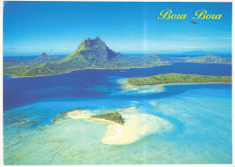 Delcampe - CPSM Vue Aérienne De Bora Bora Avec L'Ilot Motu Tapu-Beau Timbre    L4807 - Tahiti