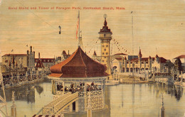 Delcampe - A873 US Massachusetts Nantasket Beach Bandstand Tower Paragon Park 1912 Postcard - Other & Unclassified