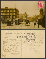 Delcampe - New Zealand 1912 Old Postcard Auckland, Foot Of Queen Street TRAM Waverley Hotel - Non Classés