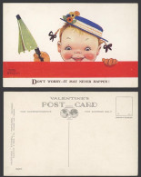 Delcampe - MABEL LUCIE ATTWELL Old Postcard Girl & Hat Don't Worry It May Never Happen 2410 - Non Classés