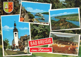 Delcampe - Bad Breisig Ahrweiler Rheinland-Pfalz Rhein Kirchturm Burgruine Thermalbad Schif - Bad Breisig