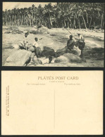 Delcampe - Ceylon Old Postcard Sea Shore Mt. Lavinia Angler Angling Fishing Boys Colombo - Sri Lanka (Ceylon)