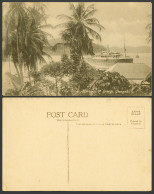 Delcampe - Grenada Old Postcard Inner Harbour, St. George's, Steam Ship Steamer, Palm Trees - Grenada
