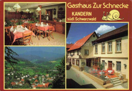 Delcampe - Kandern Baden BW Gasthaus Zur Schnecke Gaststube Panorama - Kandern