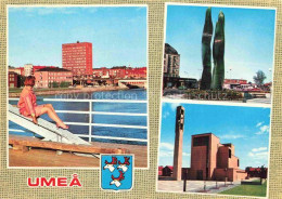 Delcampe - Umea Sweden Umealv Med Gamla Och Nya Tegsbron Glaskonstverk Groen Eld Tegs Kyrka - Schweden