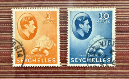 Delcampe - Seychelles King George VI 3c 30c Used Turquoise Turtles - Seychelles (1976-...)