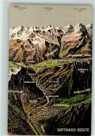 Delcampe - 6487 Göschenen - Vogelschau Gotthard Route - 39404532 - Göschenen