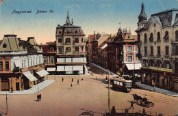 Delcampe - L509 Romania Nagyvarad Oradea Bemer Ter Tram Judaica Shop Vintage Postcard - Rumänien
