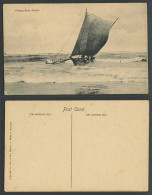 Delcampe - Ceylon Old Postcard Fishing Boat, Native Sailing Vessel Canoe, Fishery, Shipping - Sri Lanka (Ceylon)