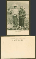 Delcampe - China Hong Kong Old UB Postcard Chinese Farmers Cutting Sugarcane Carrying A Hoe - China