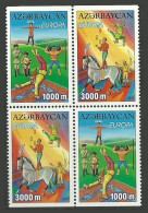 Delcampe - AZERBAIJAN 2002 EUROPA CIRCUS ACROBATS JUGGLERS HORSES BOOKLET PANE SET MNH - Aserbaidschan
