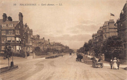 Delcampe - L069 England Folkestone Earls Avenue Carriage Car 1911 Postcard - Folkestone