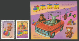 Delcampe - AZERBAIJAN 2015 EUROPA TOYS MONKEY RABBIT BEAR CAR TRAIN TRICYCLE SET & SHEET MNH - Aserbaidschan