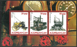 Delcampe - AZERBAIJAN 2008 TRAINS RAILWAYS SHEET MNH - Aserbaidschan