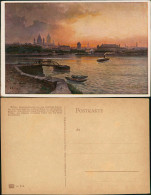 Delcampe - Ansichtskarte Mainz Abendstimmung - Künstler AK 1916 - Mainz
