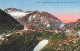 Delcampe - Furkapass Passstrasse Serpentinen Gletscher Alpengluehen Bergkette - Other & Unclassified