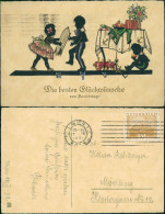 Delcampe - Color Schattenschnitt Geburtstag Mädchen Schenkt Zeppelin 1931 Gold - Birthday
