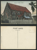 Delcampe - BELIZE British Honduras THE WESLYAN CHURCH Palms Old Hand Tinted Colour Postcard - Belice