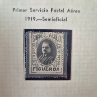 Delcampe - Chile 1919 First Airmail Semiofficial Aviador Figueroa 5$ SIGNED By Pilot Back Rare - Chile