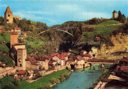 Delcampe - FRIBOURG  FR Porte-de-Berne Bruecke Sarine Tuerme Altstadt Fluss - Other & Unclassified
