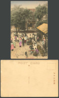 Delcampe - Indonesia Old Hand Tinted Postcard SABANG Native Market Street Scene Sellers DEI - Indonesien