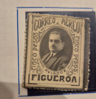 Delcampe - Chile 1919 1st Airmail Flight Semiofficial Aviador Figueroa 5$ SIGNED Pilot XF - Chile