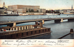 Delcampe - L070 Sweden Stockholm Royal Palace 1905 Steamboat Postcard - Schweden