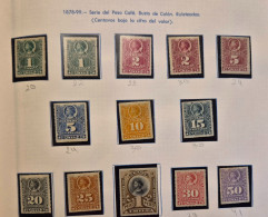 Delcampe - Chile 1878-1899 Colon Ruleteados Peso Cafe Series Complete Set Varieties 13v MNH - Chile