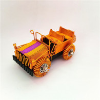 Delcampe - Wire Art Handmade Jeep Model, Aluminum Wire Off-road Vehicle Figurine Home Ornament Souvenir Gift-Gold - LKW, Busse, Baufahrzeuge