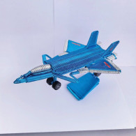 Delcampe - Handmade Aluminium Wire J-20 Fighter Jet Model, Wire Art Military Aircraft Sculpture With Stand Desktop Decor Gift - Flugzeuge & Hubschrauber