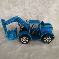 Delcampe - Wire Art Handmade Excavator Model, Aluminum Wire Construction Truck Craft Collectible Gift-Blue - LKW, Busse, Baufahrzeuge