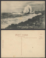 Delcampe - Ceylon Old Postcard Colombo, View Of Breakwater, Monsoon Rough Sea John & Co. 24 - Sri Lanka (Ceylon)