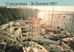 Delcampe - 29 CONCARNEAU OURAGAN DANS LE PORT DE PLAISANCE - Concarneau