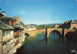 Delcampe - 12  ESPALION LE PONT XIII SIECLE ET LES VIEILLES MAISONS - Espalion