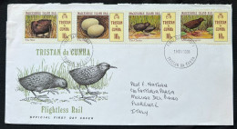 Delcampe - 1981 Tristan Da Cunha Birds Rail First Day Cover To Italy - Tristan Da Cunha