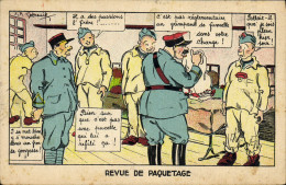 Delcampe - CPA Fantaisie Militaria Revue De Paquetage - Humour