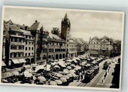 Delcampe - 4000 Basel Bâle Foto AK Marktszene Straßenbahn Marktplatz - 38193353 - Basel