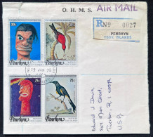 Delcampe - 1978 Penrhyn Birds Hawaiian Culture Registered Cover To USA - Penrhyn