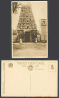 Delcampe - Ceylon Old Tuck's Postcard Hindu Temple Colombo, Pagoda Gate, Palm Trees Natives - Sri Lanka (Ceylon)